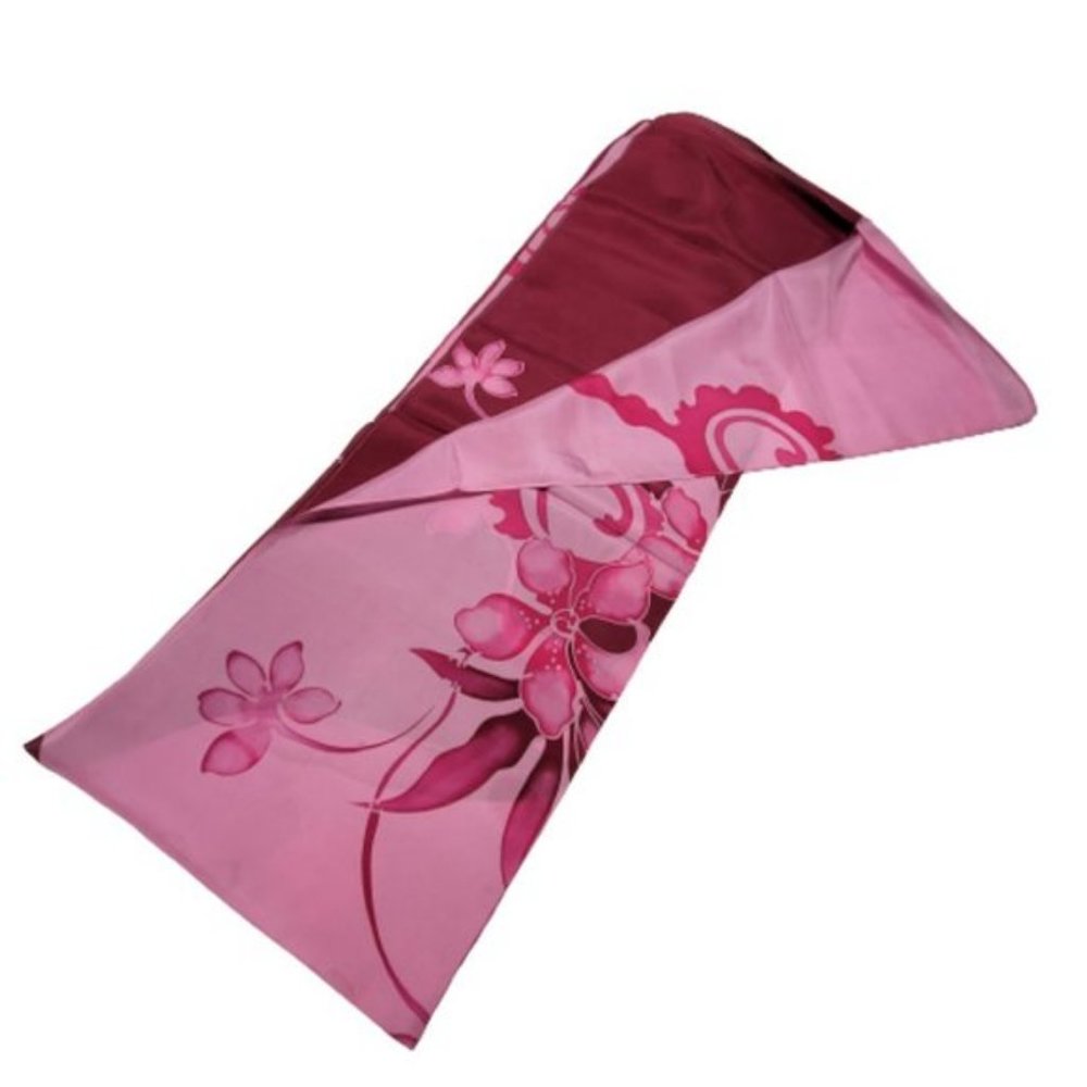 Purple Silk Handpainted Rectangular Scarf In A Tw… - image 5